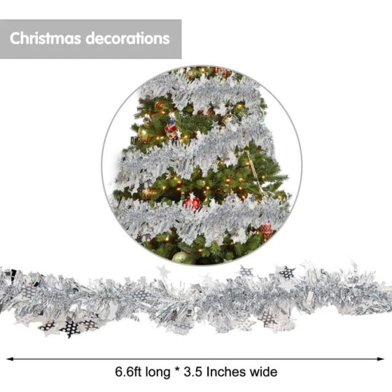 Papel de lentejuelas de 2m, decoraciones para árboles de Navidad, fies