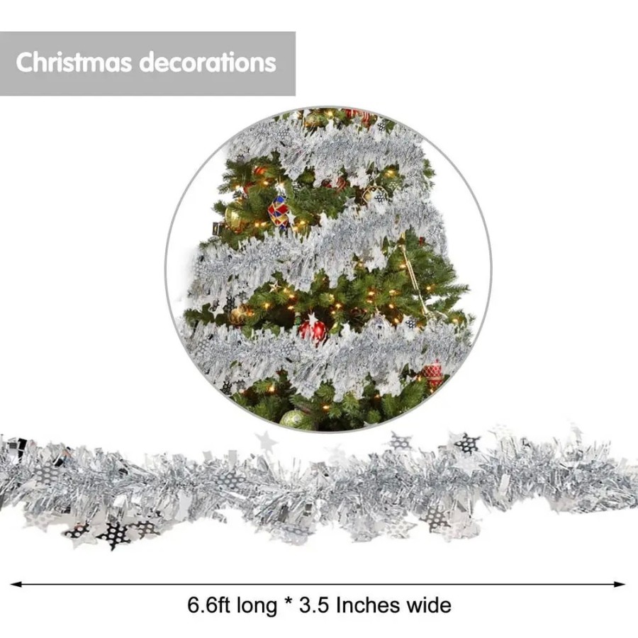 Papel de lentejuelas de 2m, decoraciones para árboles de Navidad, fies