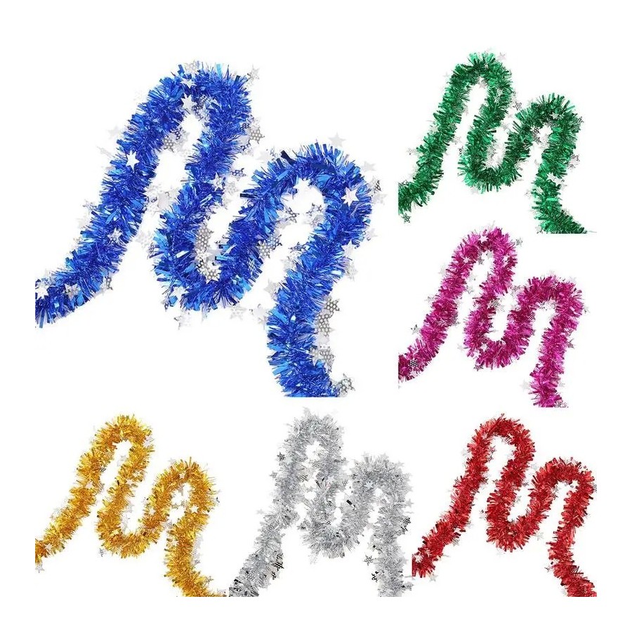 Papel de lentejuelas de 2m, decoraciones para árboles de Navidad, fies