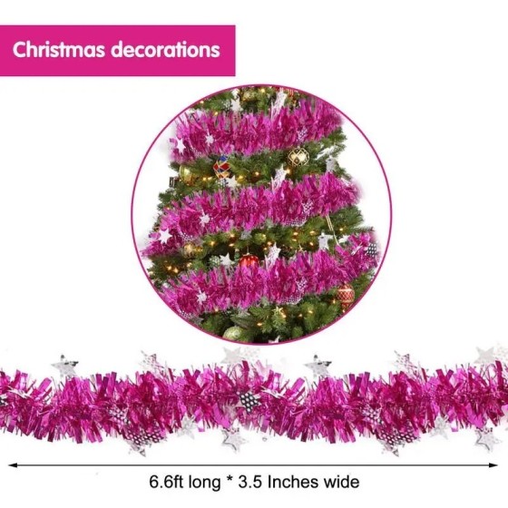 Papel de lentejuelas de 2m, decoraciones para árboles de Navidad, fies