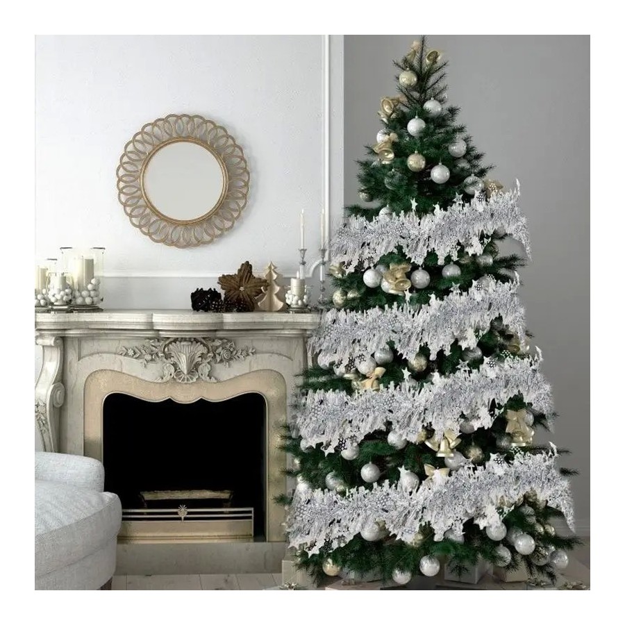 Papel de lentejuelas de 2m, decoraciones para árboles de Navidad, fies