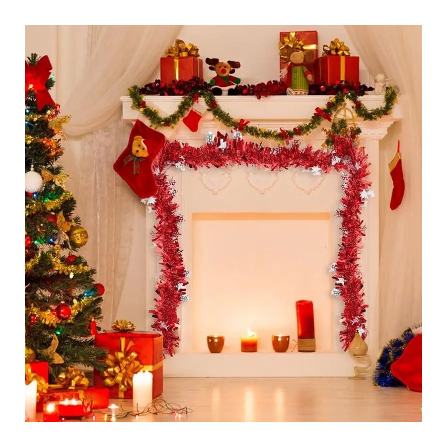 Papel de lentejuelas de 2m, decoraciones para árboles de Navidad, fies