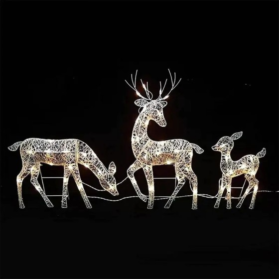 Reno de ciervo iluminado, decoración navideña con luces Led, Bucks Doe