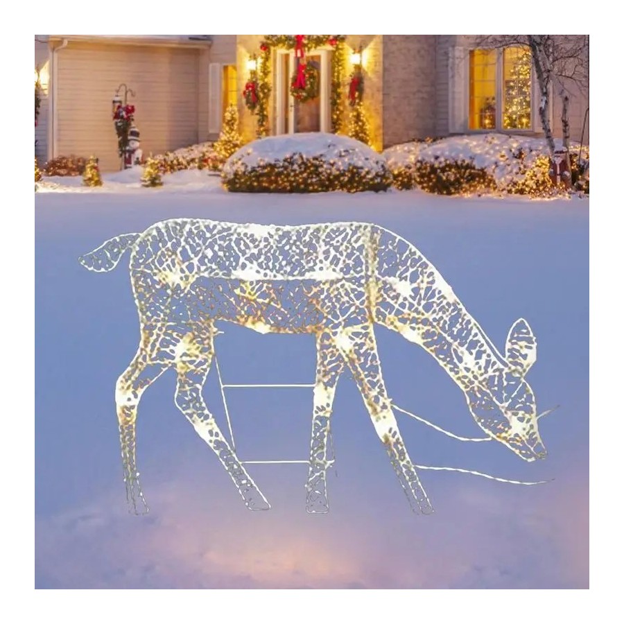 Reno de ciervo iluminado, decoración navideña con luces Led, Bucks Doe