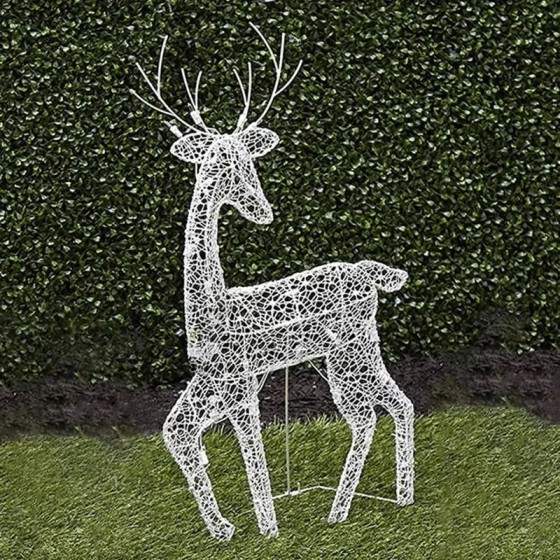 Reno de ciervo iluminado, decoración navideña con luces Led, Bucks Doe