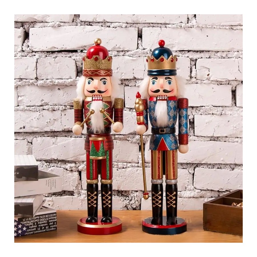 Títere de 38CM, polvo brillante, cascanueces brillante, decoraciones n
