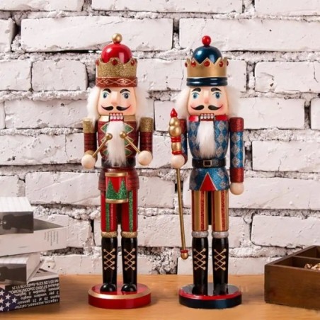 Títere de 38CM, polvo brillante, cascanueces brillante, decoraciones navideñas para el hogar, adornos de decoración navideña