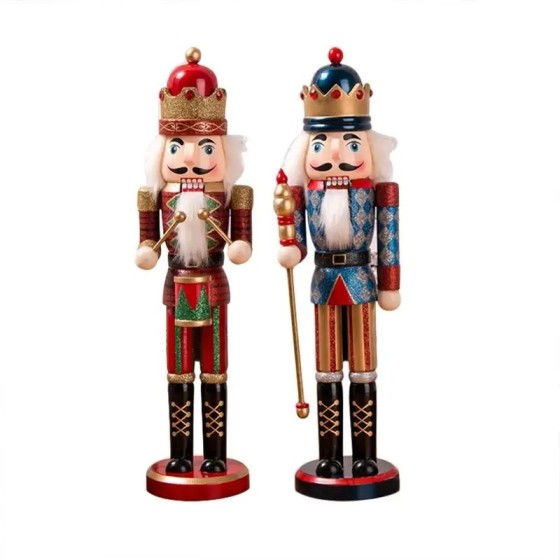 Títere de 38CM, polvo brillante, cascanueces brillante, decoraciones n