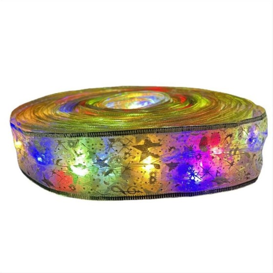Guirnalda de luces para decoración de árboles de Navidad, cinta de luc