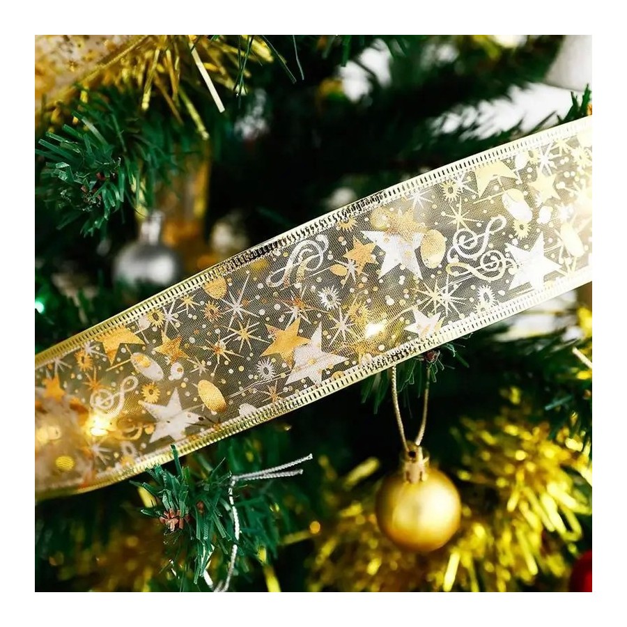 Guirnalda de luces para decoración de árboles de Navidad, cinta de luc