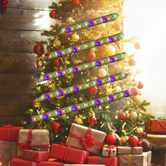 Guirnalda de luces para decoración de árboles de Navidad, cinta de luc