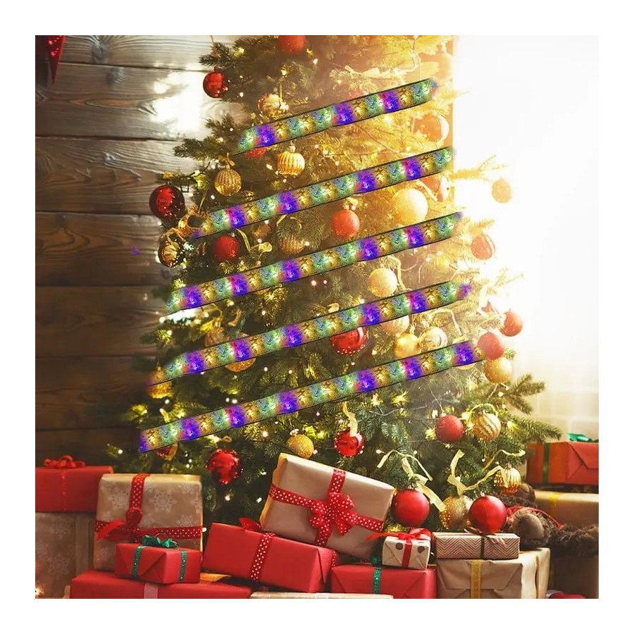Guirnalda de luces para decoración de árboles de Navidad, cinta de luc