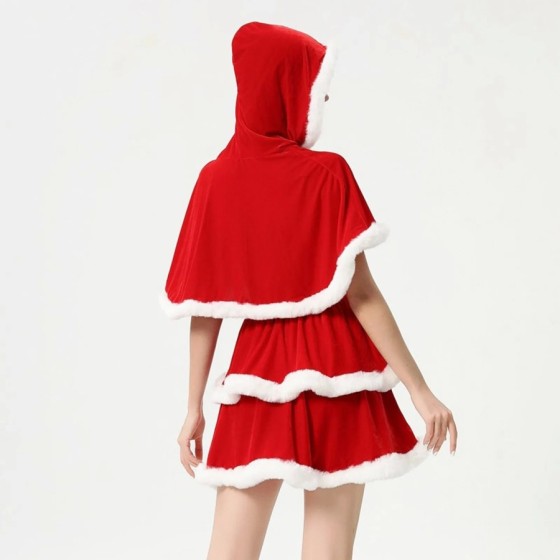 Vestido de fiesta con temática navideña, traje de terciopelo cálido, M Vestido de fiesta con temática navideña, traje de terciopelo cálido, M