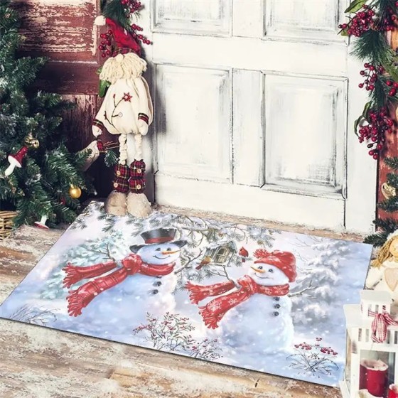 Alfombra decorativa navideña para puerta de entrada, dormitorio, baño,