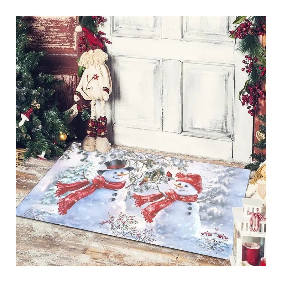 Alfombra decorativa navideña para puerta de entrada, dormitorio, baño,