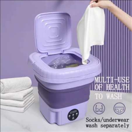 Lavadora plegable portátil con secador giratorio, Mini ropa interior automática, calcetín, lavadora con centrífuga, 8L, 220V