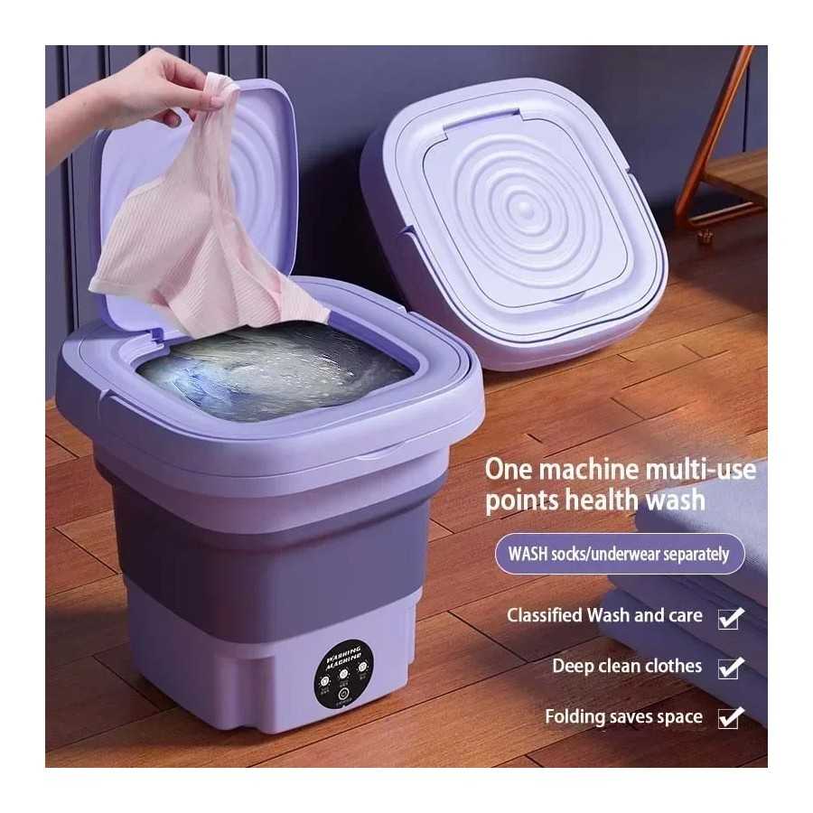 Lavadora plegable portátil con secador giratorio, Mini ropa interior a