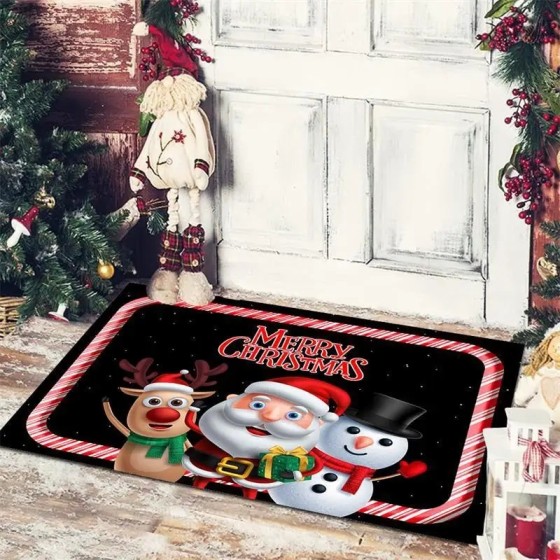Alfombra decorativa navideña para puerta de entrada, dormitorio, baño,