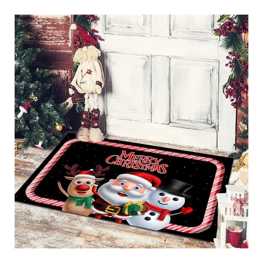 Alfombra decorativa navideña para puerta de entrada, dormitorio, baño,