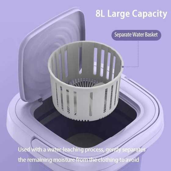Lavadora plegable portátil con secador giratorio, Mini ropa interior a