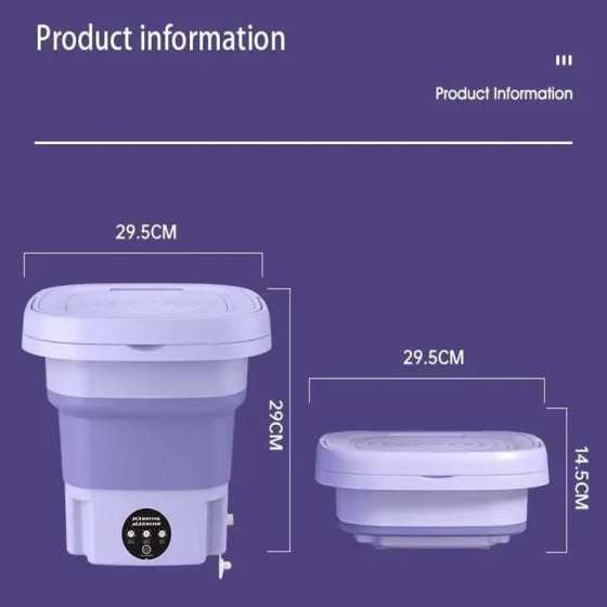 Lavadora plegable portátil con secador giratorio, Mini ropa interior a
