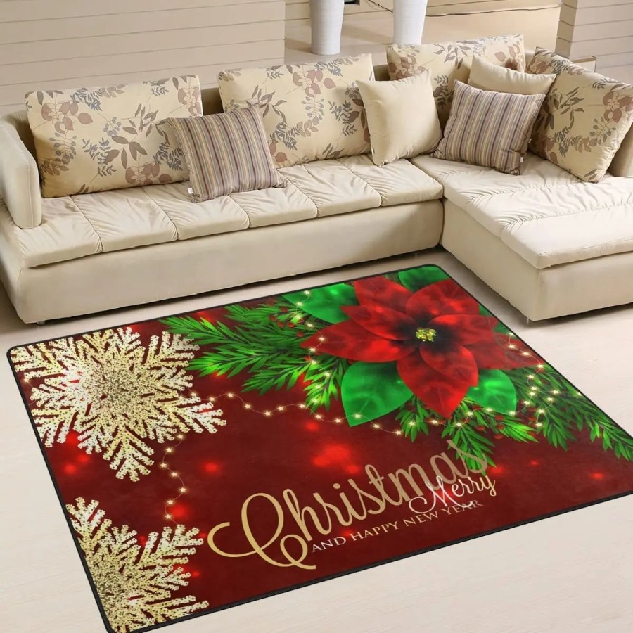 Alfombra navideña de Papá Noel, decoración del hogar, sala de estar, d