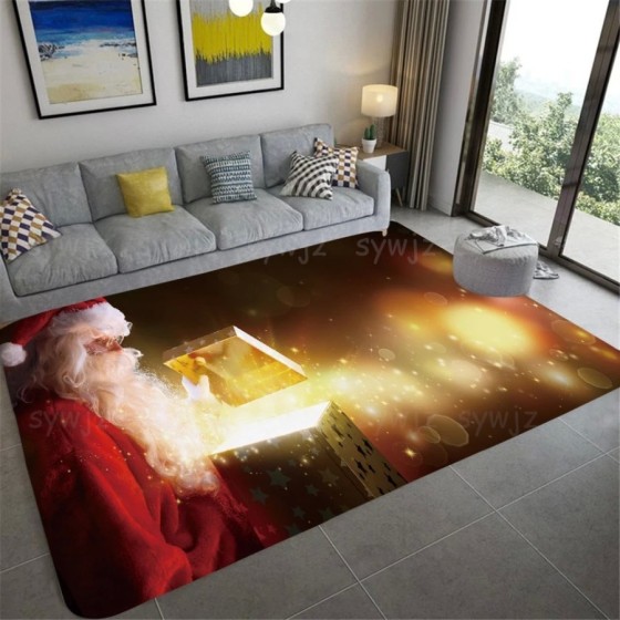 Alfombra navideña de Papá Noel, decoración del hogar, sala de estar, d Alfombra navideña de Papá Noel, decoración del hogar, sala de estar, d