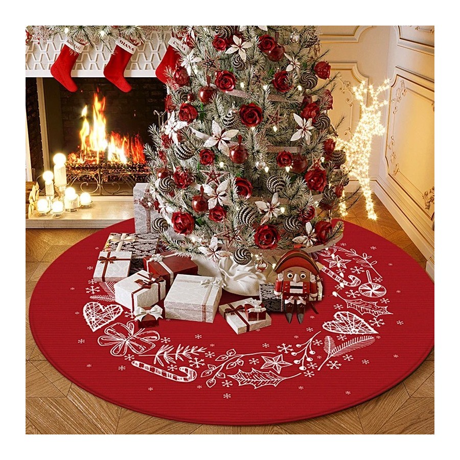 Falda de árbol de Navidad grande para decoración de sala de estar, alf