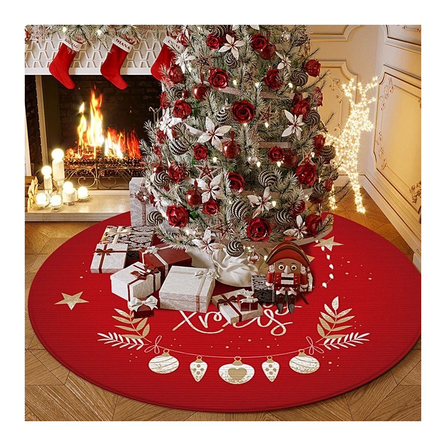 Falda de árbol de Navidad grande para decoración de sala de estar, alf