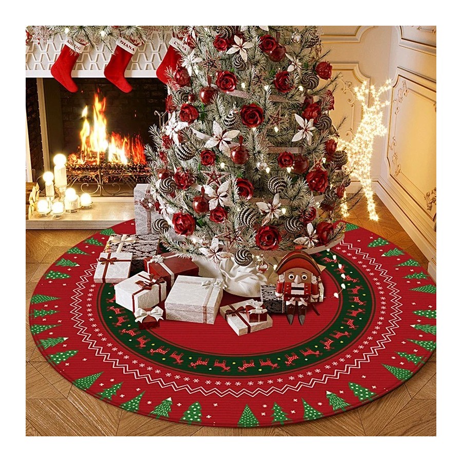 Falda de árbol de Navidad grande para decoración de sala de estar, alf