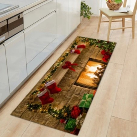 Alfombrilla navideña para cocina, Felpudo de entrada del Hogar, alfombrilla antideslizante para baño, sala de estar, pasillo, ba
