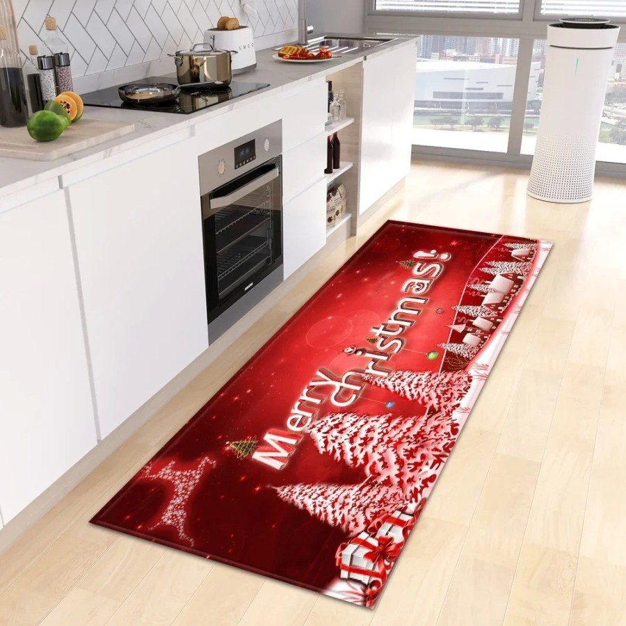 Alfombrilla navideña para cocina, Felpudo de entrada del Hogar, alfomb