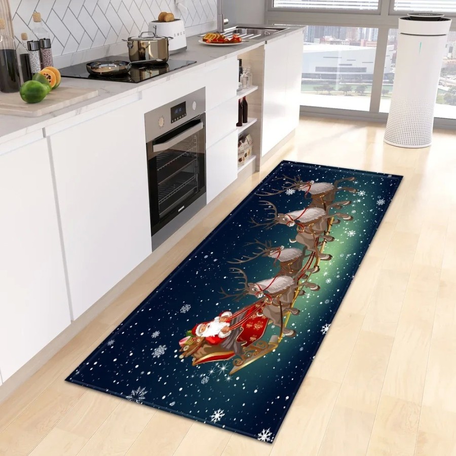Alfombrilla navideña para cocina, Felpudo de entrada del Hogar, alfomb