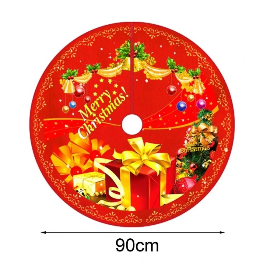Falda de árbol de Navidad con estampado de alce y copo de nieve, tapet