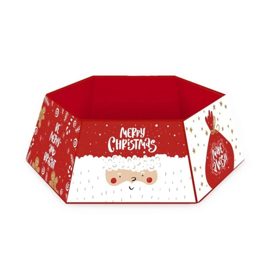 Falda de árbol de Navidad para decoración de fiestas, Feliz Navidad, F
