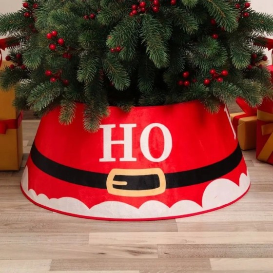 Falda de árbol de Navidad para decoración de fiestas, Feliz Navidad, F
