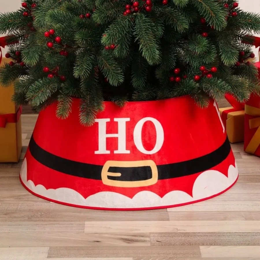 Falda de árbol de Navidad para decoración de fiestas, Feliz Navidad, F