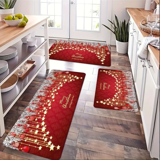 Felpudo de entrada navideña, alfombra decorativa para sala de estar, c