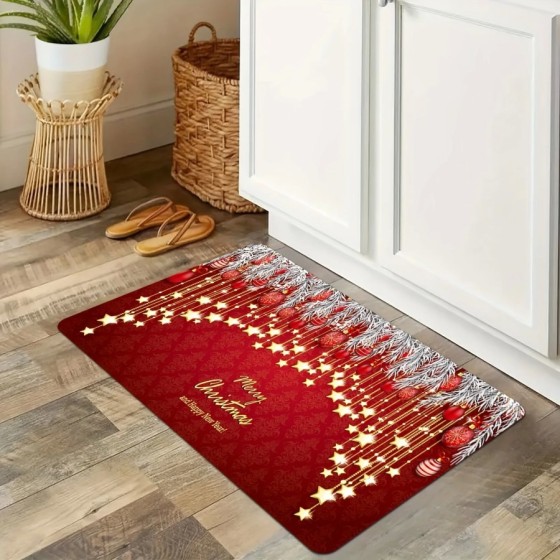 Felpudo de entrada navideña, alfombra decorativa para sala de estar, c Felpudo de entrada navideña, alfombra decorativa para sala de estar, c