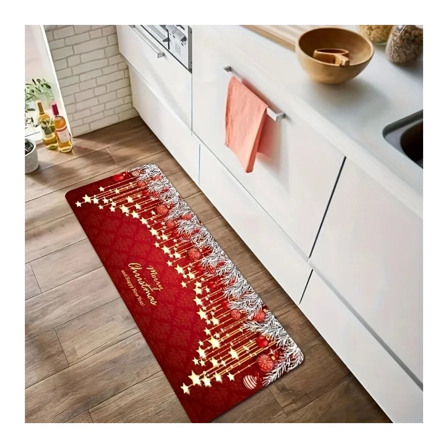 Felpudo de entrada navideña, alfombra decorativa para sala de estar, c
