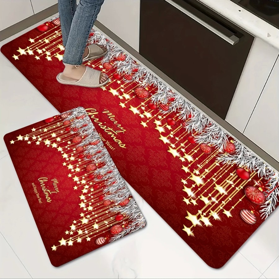 Felpudo de entrada navideña, alfombra decorativa para sala de estar, c