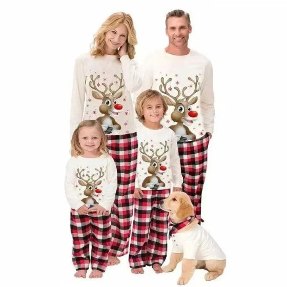 Conjunto de pijamas a juego para mamá, papá y niños, Pelele de perro y