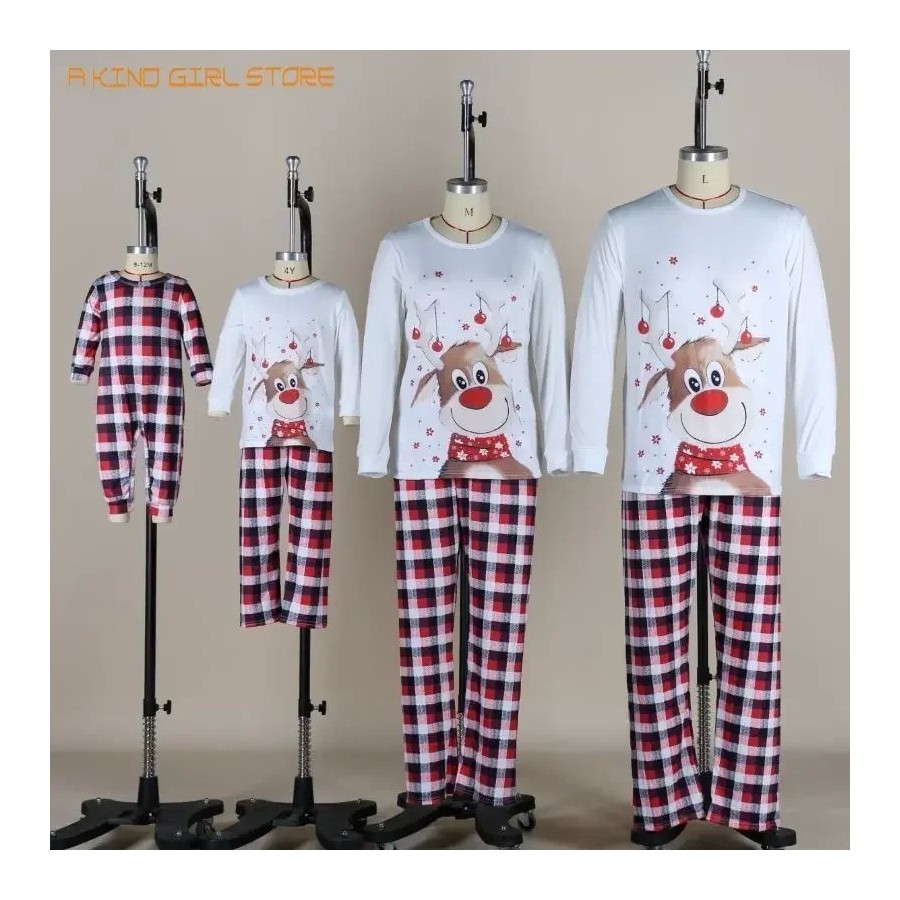 Conjunto de pijamas a juego para mamá, papá y niños, Pelele de perro y