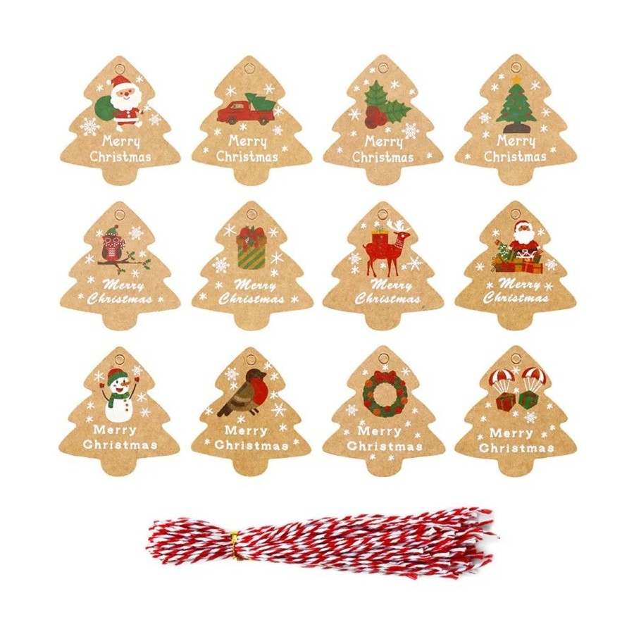 Calendario de Adviento para decoración navideña, 24 piezas, bolsas de 
