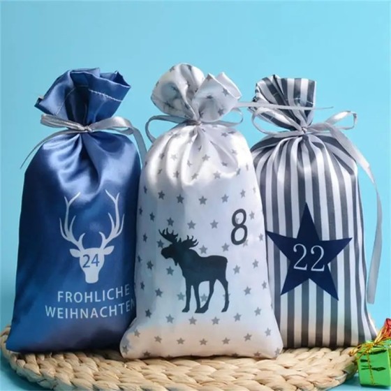 Calendario de Adviento para decoración navideña, 24 piezas, bolsas de 
