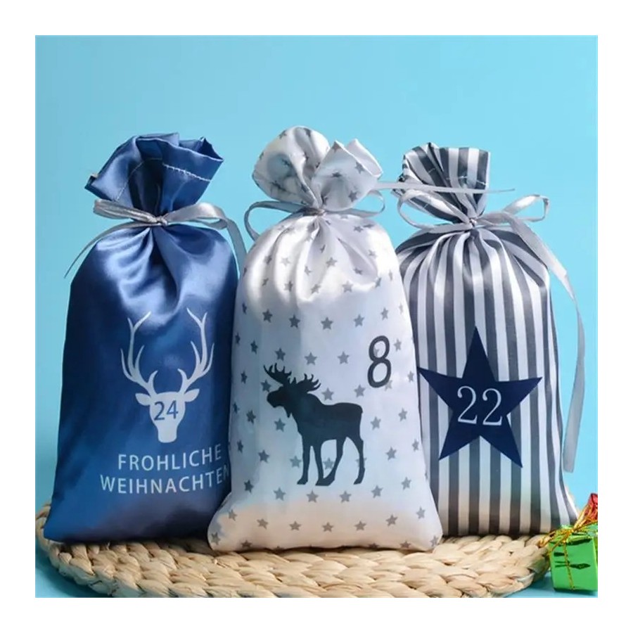 Calendario de Adviento para decoración navideña, 24 piezas, bolsas de 