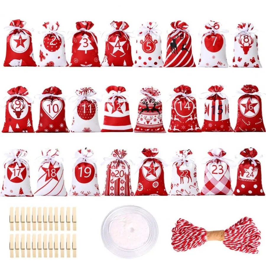 1 Set Practical Christmas Advent Gift Bag Festive Gift Christmas Count