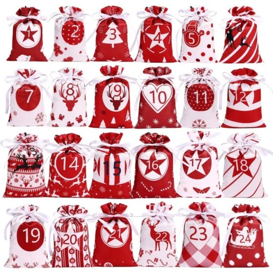 1 Set Practical Christmas Advent Gift Bag Festive Gift Christmas Count