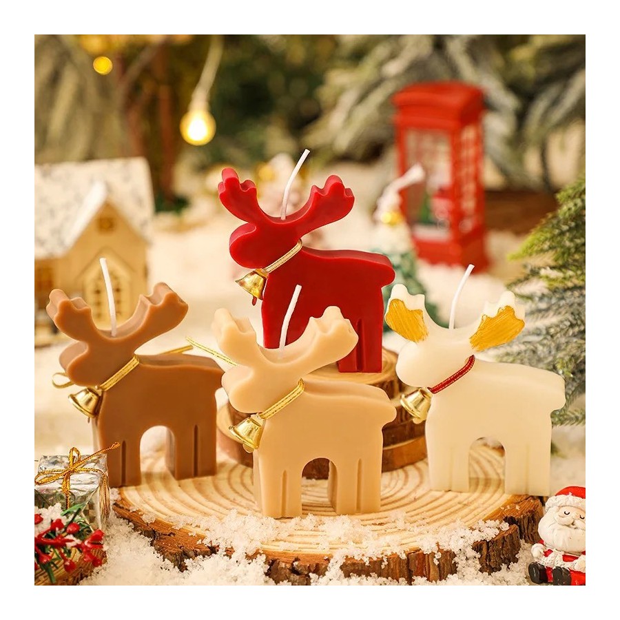Velas de aromaterapia de Navidad, adorno de vela de ciervo, fragancia Velas de aromaterapia de Navidad, adorno de vela de ciervo, fragancia