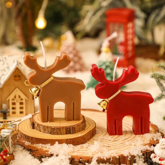 Velas de aromaterapia de Navidad, adorno de vela de ciervo, fragancia Velas de aromaterapia de Navidad, adorno de vela de ciervo, fragancia